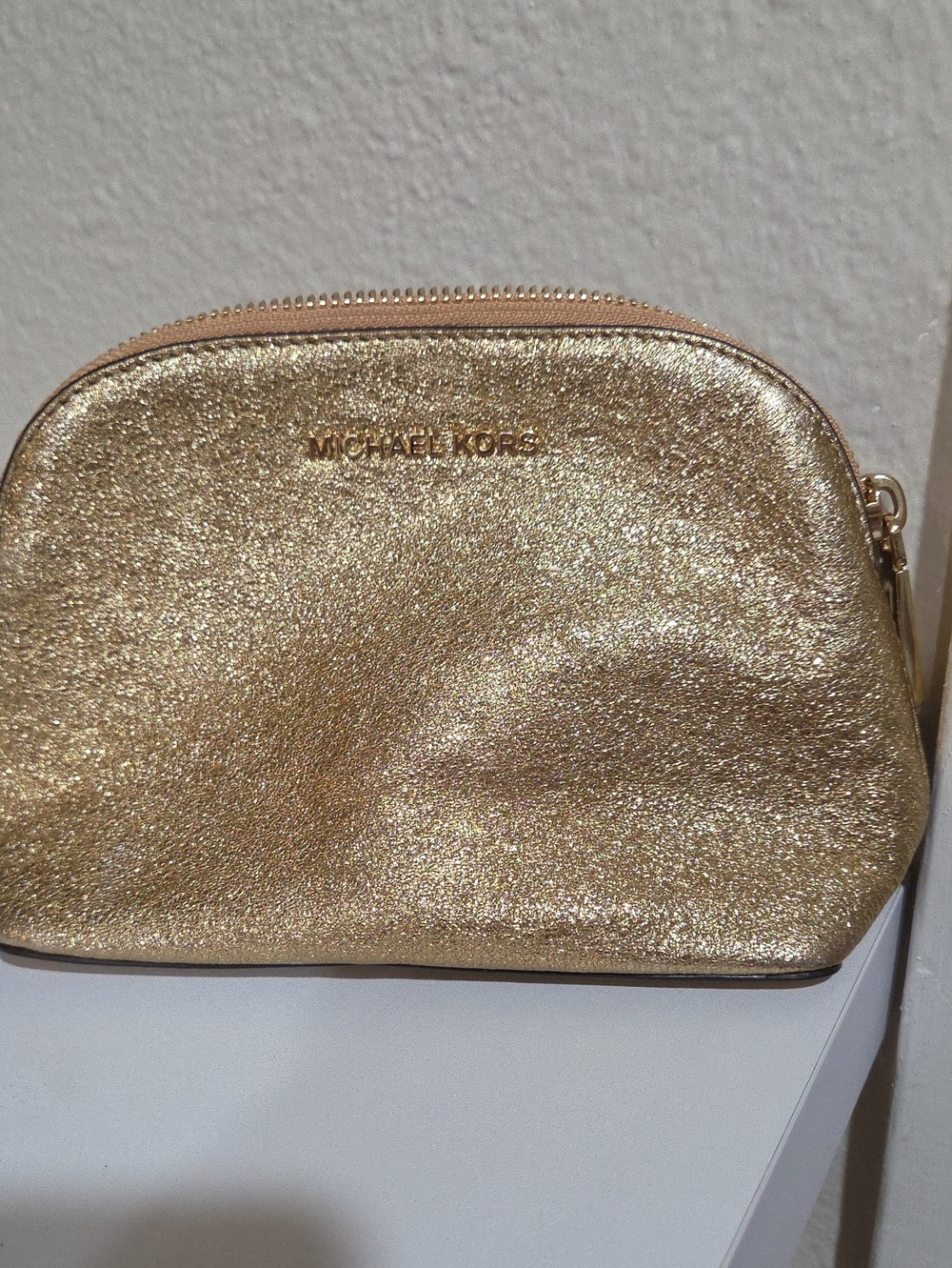 MICHAEL Michael Kors Metallic Gold Cosmetic Case